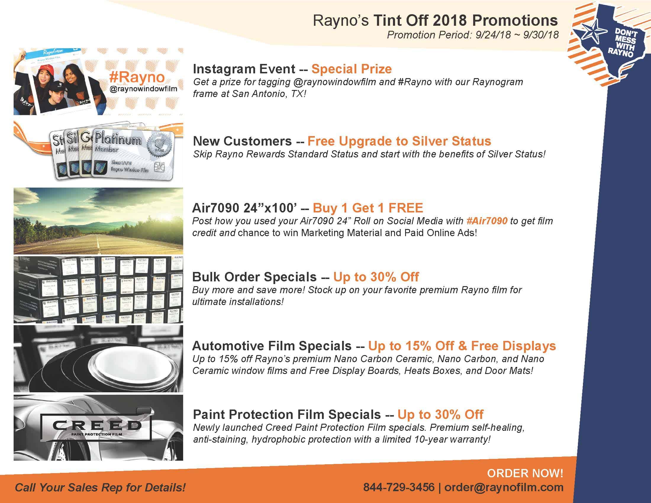 Rayno Tint Off 2018 Promotion Summary Rayno Tint Off 2018 Promotion Summary